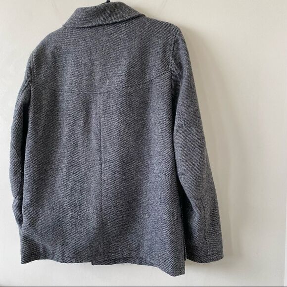 Asos-Wool Blend Basket Weave and Clasp Front Short Coat (Medium) - Picture 6 of 10